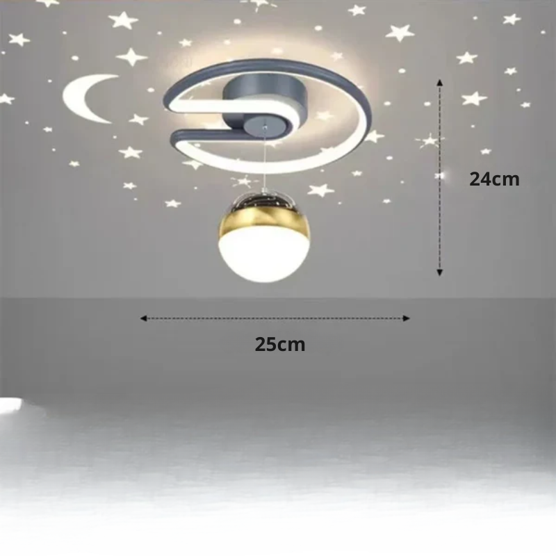 Ściemnialna lampa sufitowa LED - Imitującą rozgwieżdżone niebo