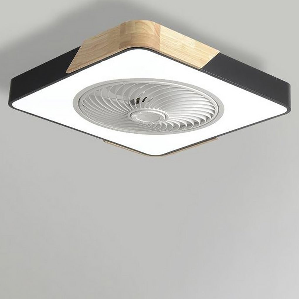 Kompaktowa praktyczna bezłopatkowa lampa sufitowa LED z wentylatorem