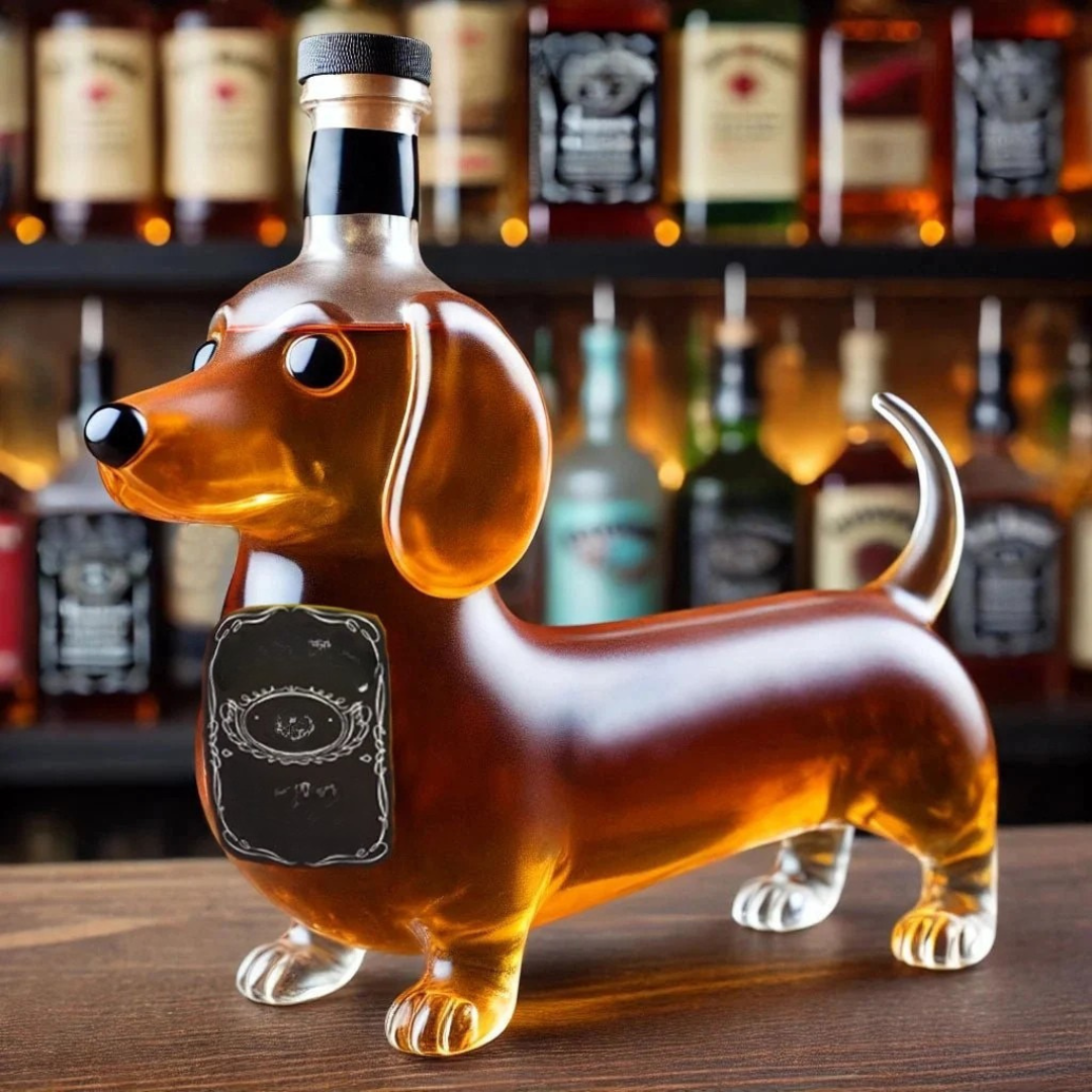 Artystyczna karafka do whisky z motywem psa