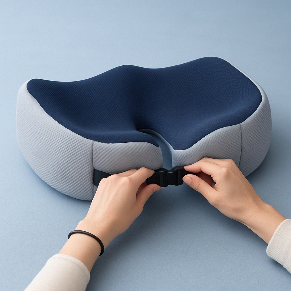 Memory foam seat cushion – improves posture and back support