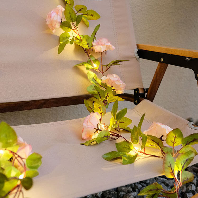Wodoodporna lampa zewnętrzna LED z łańcuchem świetlnym w kształcie róż