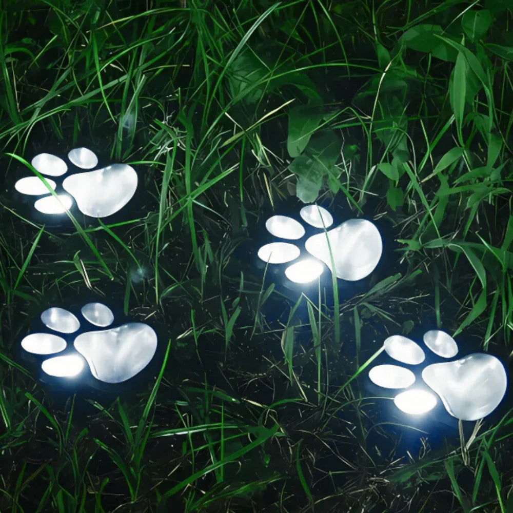 Ciepła solarna lampa ścieżkowa łapka z wzorem łapki zwierzęcia