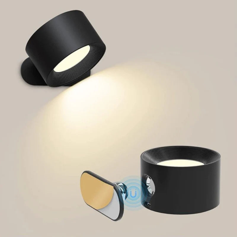 Magnetic LED Wall Lamp with Rechargeable and Adjustable 360° Head