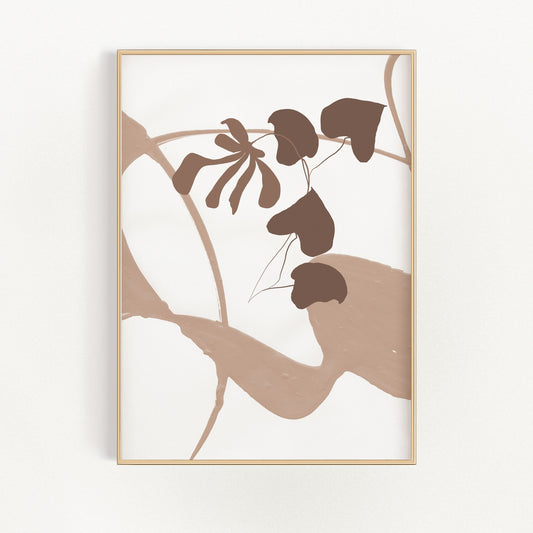 Plakat botaniczny z motywem liści – dekoracja inspirowana naturą