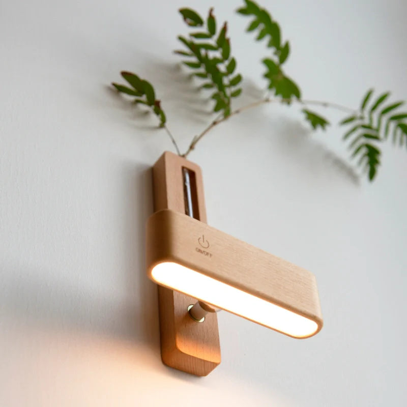 Nowoczesna lampa obrotowa z wazonem – kinkiet z dotykowym sterowaniem