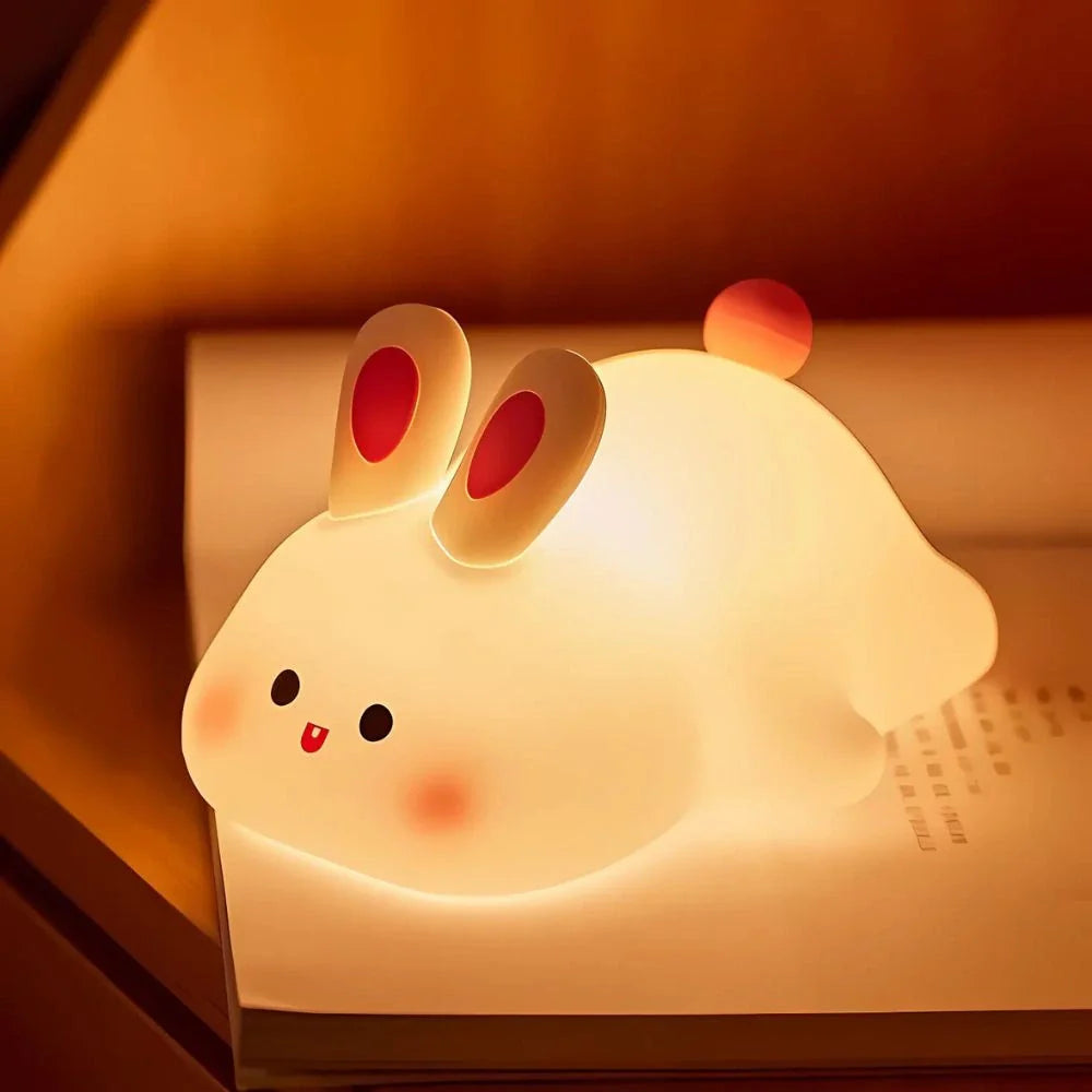 Urocza zwierzę lampka nocna LED z dotykowym i ściskanym sterowaniem