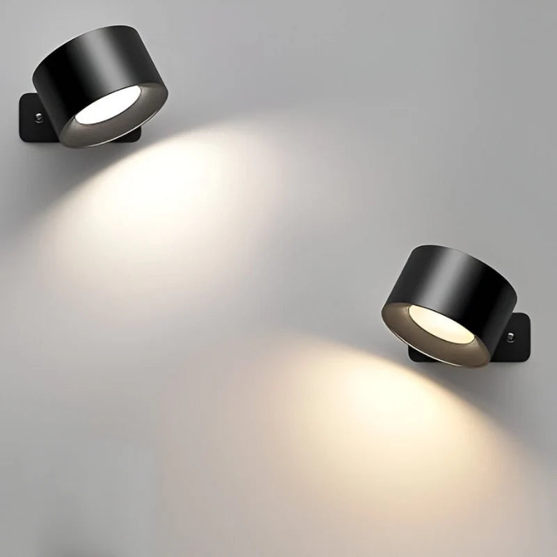 Magnetic LED Wall Lamp with Rechargeable and Adjustable 360° Head