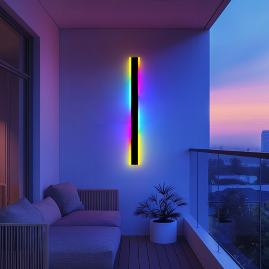 Smukła Zewnętrzna Lampa Ścienna RGB