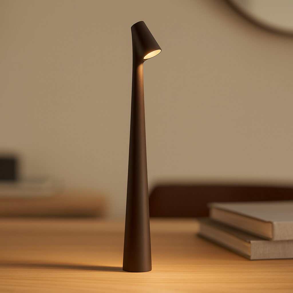 Bezprzewodowa lampa stołowa w stylu skandynawskim z portem USB do ładowania