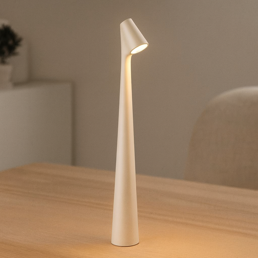 Bezprzewodowa lampa stołowa w stylu skandynawskim z portem USB do ładowania