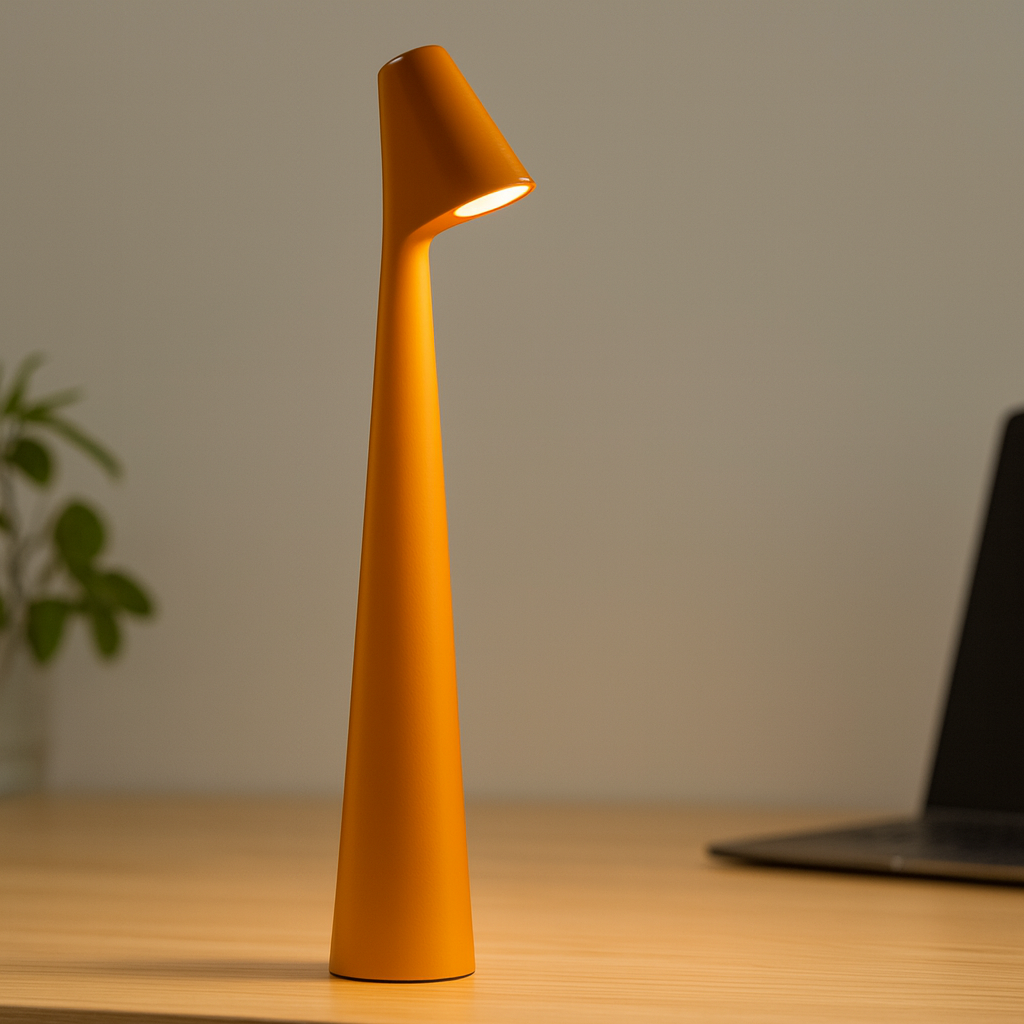 Bezprzewodowa lampa stołowa w stylu skandynawskim z portem USB do ładowania