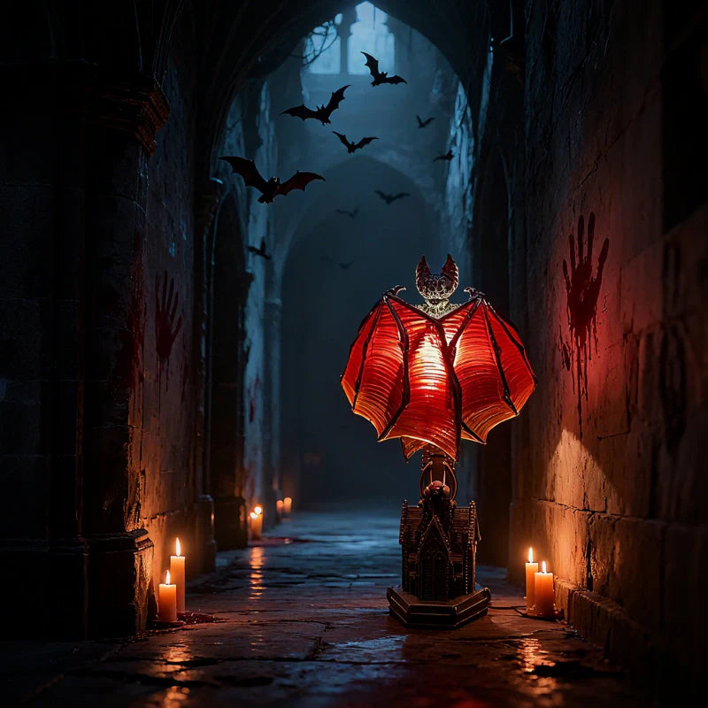 Gotycka Lampa Stołowa Nietoperz LED