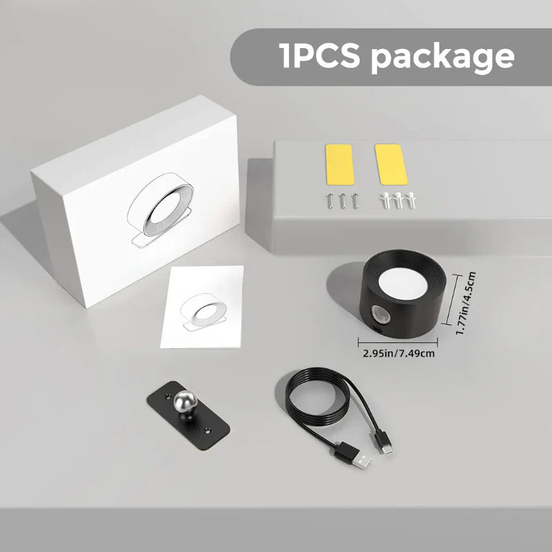 Magnetic LED Wall Lamp with Rechargeable and Adjustable 360° Head