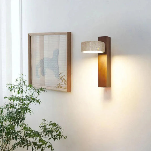 Minimalistyczna kinkietowa lampa ścienna w stylu japońskim z oświetleniem LED