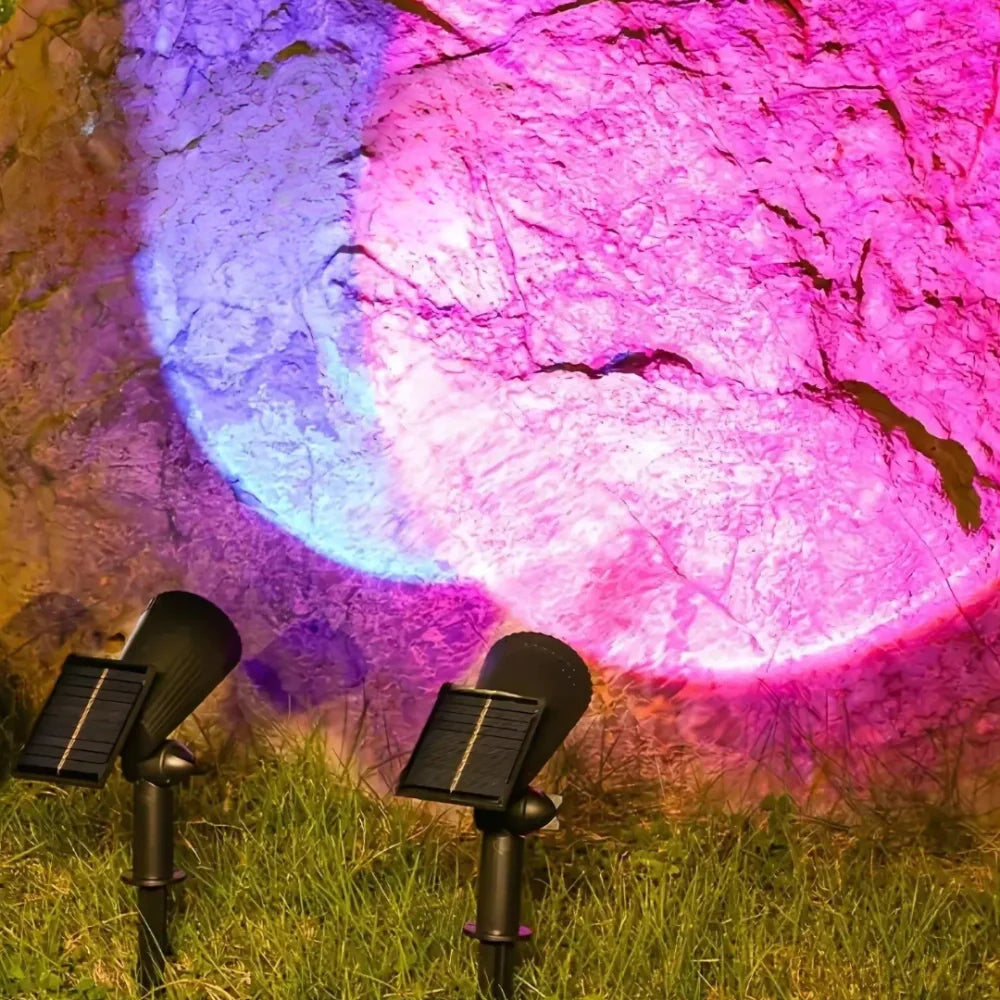 Mocny Solarny Wodoodporny Reflektor LED do Ogrodu 9 Kolorów