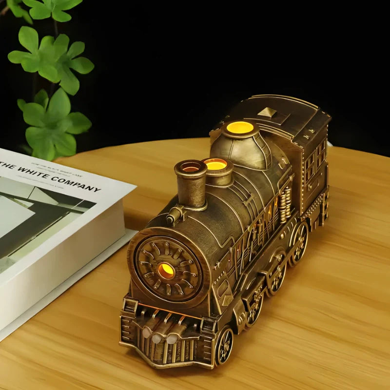 Retro nawilżacz powietrza w kształcie pociągu parowego z oświetleniem LED