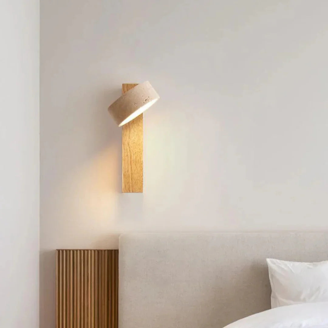 Minimalist Japanese style wall sconce with LED lighting