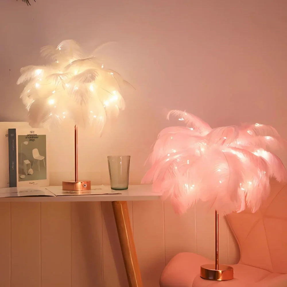 Wewnętrzna lampka choinkowa w stylu piórkowym dekoracyjna