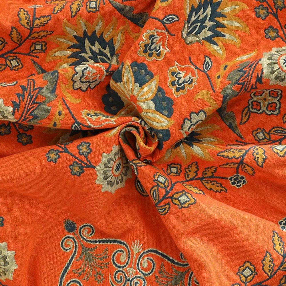 Żywy Bawełniany Dwustronny Koc Marigold na Sofę