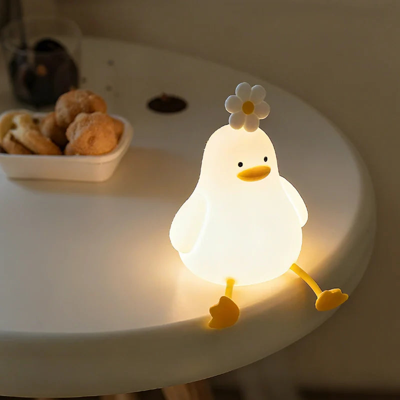 Urocza zwierzę lampka nocna LED z dotykowym i ściskanym sterowaniem