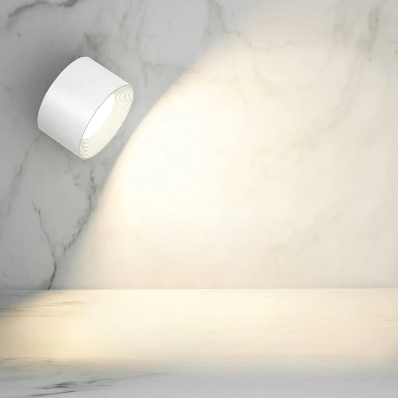 Magnetic LED Wall Lamp with Rechargeable and Adjustable 360° Head