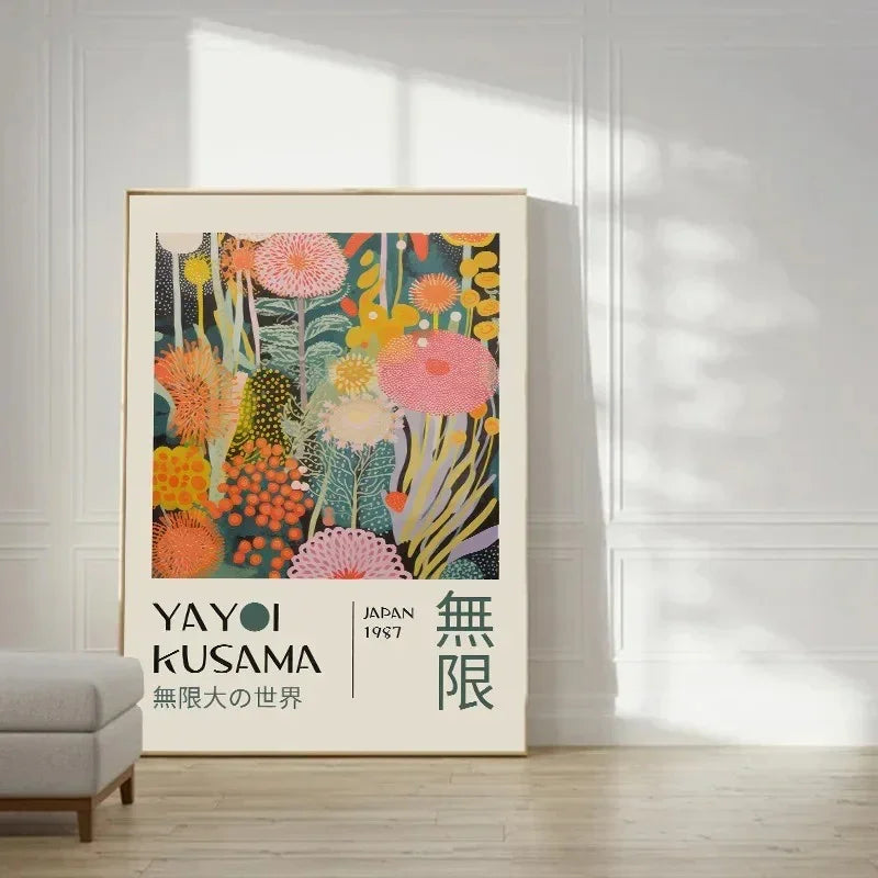 Nowoczesny plakat wystawowy z motywem abstrakcyjnym – dekoracja ścienna w stylu japońskim