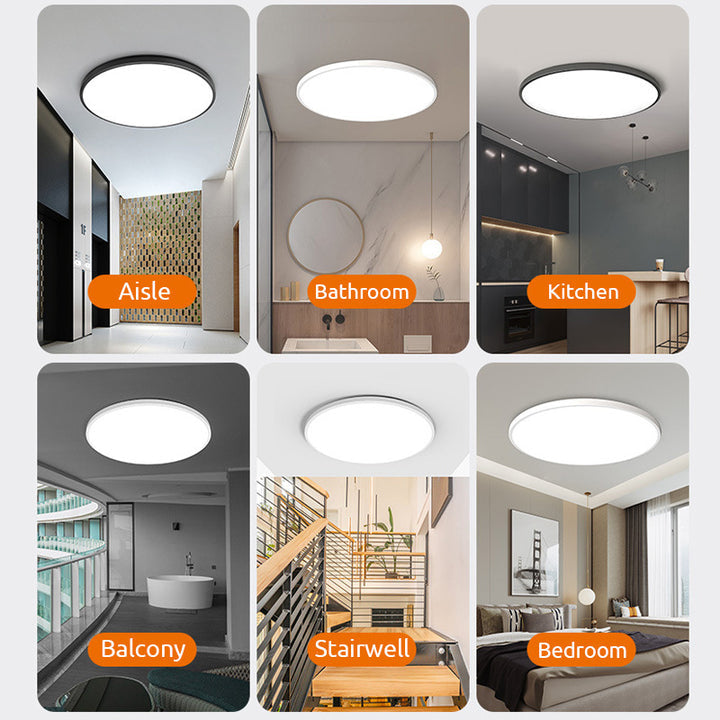 Nastrojowa smukła okrągła lampa LED sufitowa do salonu