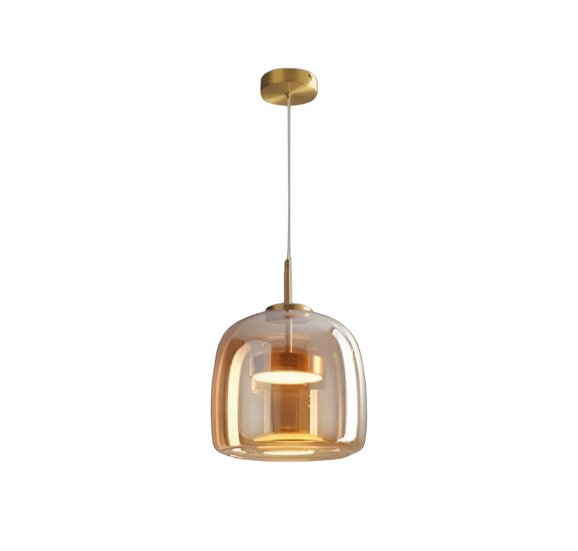 Lampa wisząca w stylu mid-century z trzema kloszami i regulowanymi przewodami