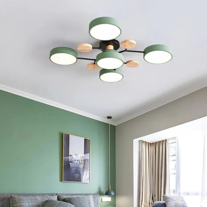 Nowoczesna lampa sufitowa w stylu skandynawskim z wieloma kloszami