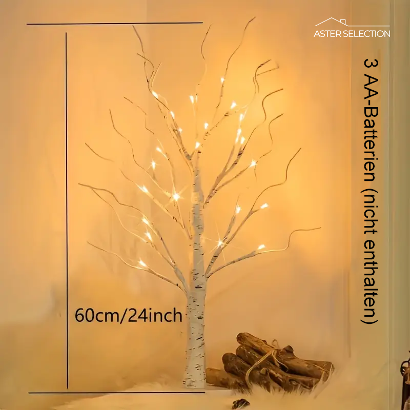Dekoracyjne lampki LED w kształcie brzozy – zestaw 2 sztuki, USB
