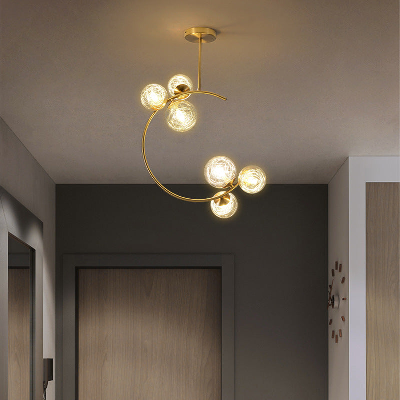 Skandynawska lampa sufitowa LED w kształcie kuli, montowana częściowo wpuszczana