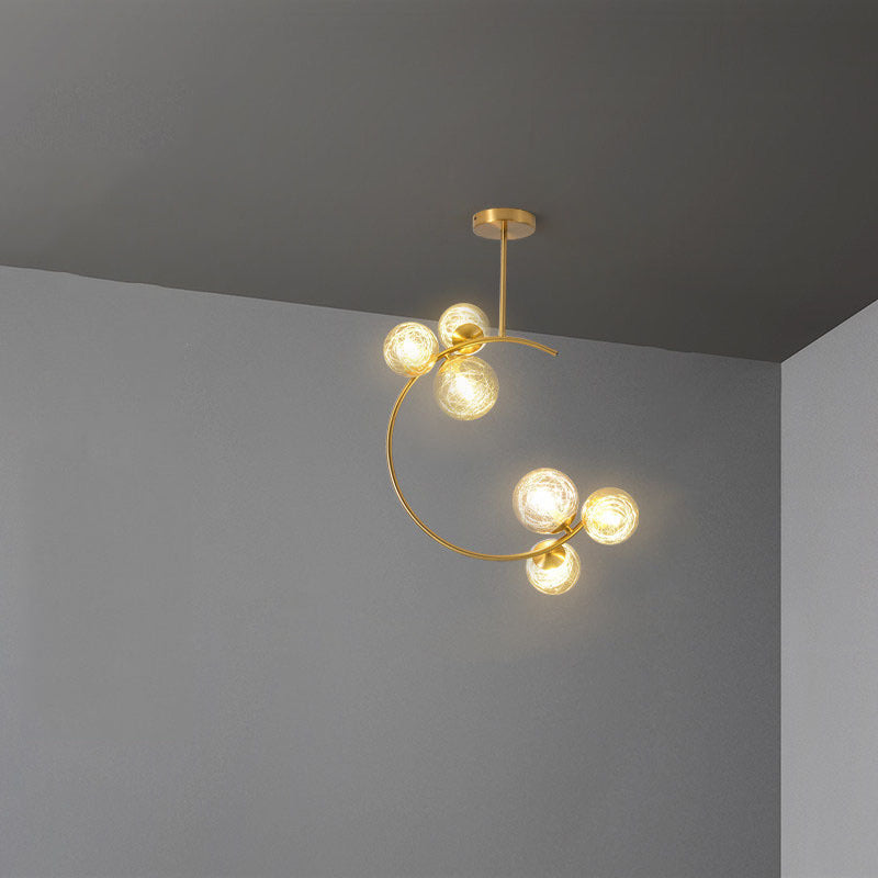 Skandynawska lampa sufitowa LED w kształcie kuli, montowana częściowo wpuszczana