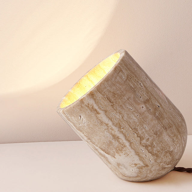 Cylindryczna lampa stołowa styl japoński tryb nocny