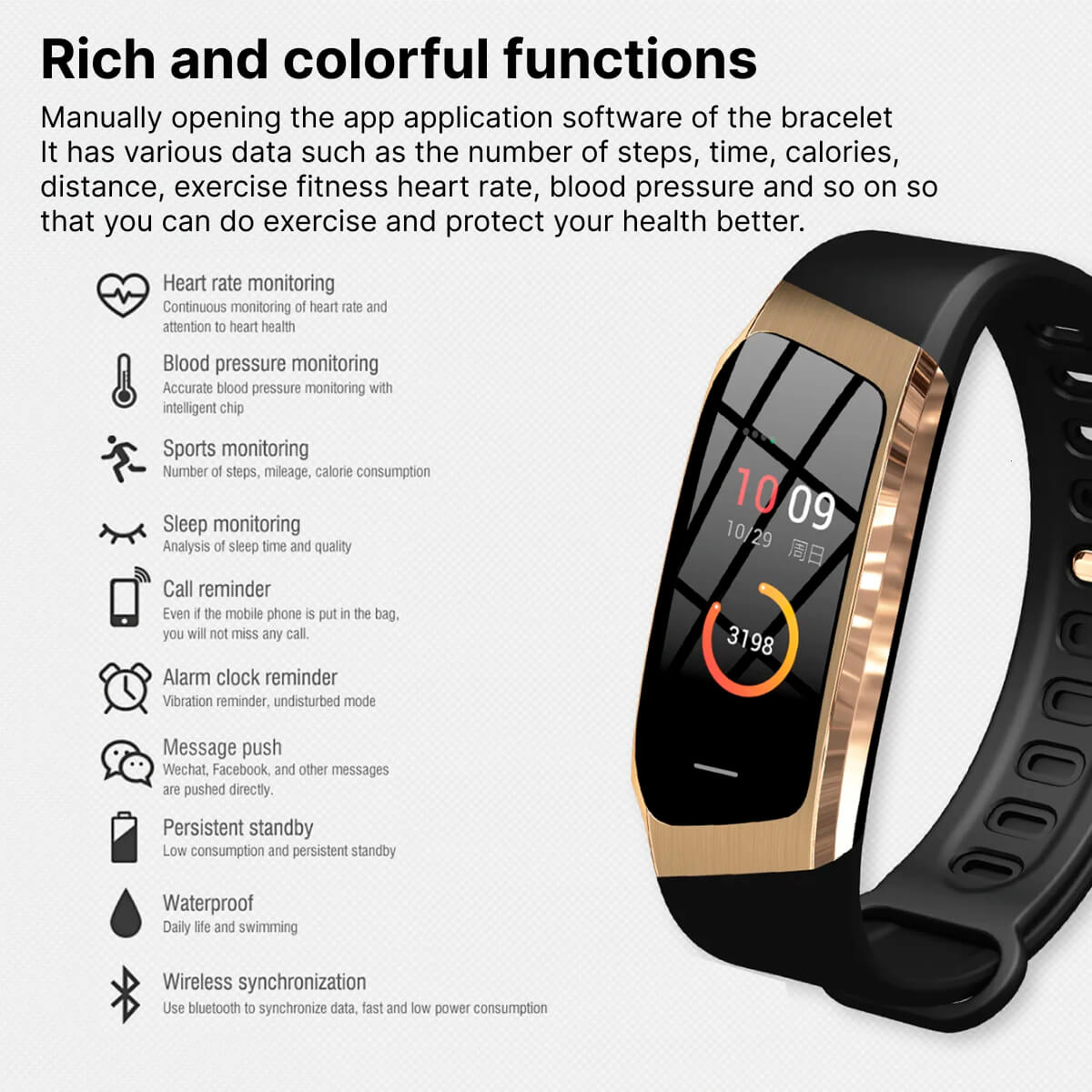 Sportowy Smartwatch z Pomiarem Ciśnienia, Pulsu i Monitorowaniem Snu