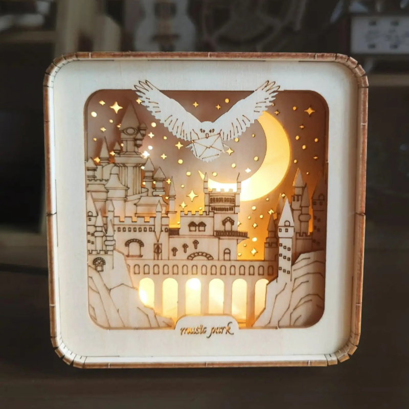 Drewniana lampa dekoracyjna DIY 3D – kreatywna aranżacja światła