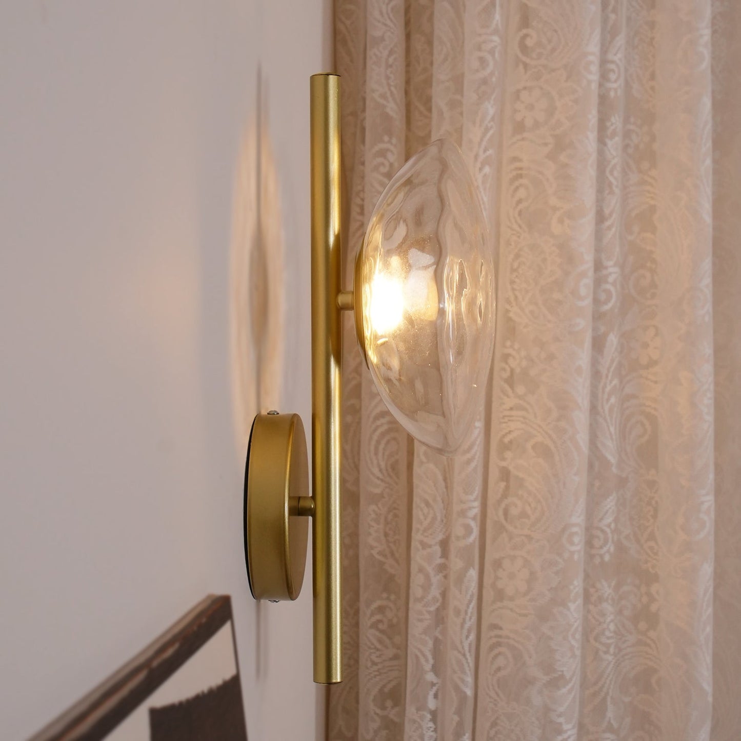 Nordycka falista szklana kinkiet LED Nowoczesna lampa ścienna do wnętrz