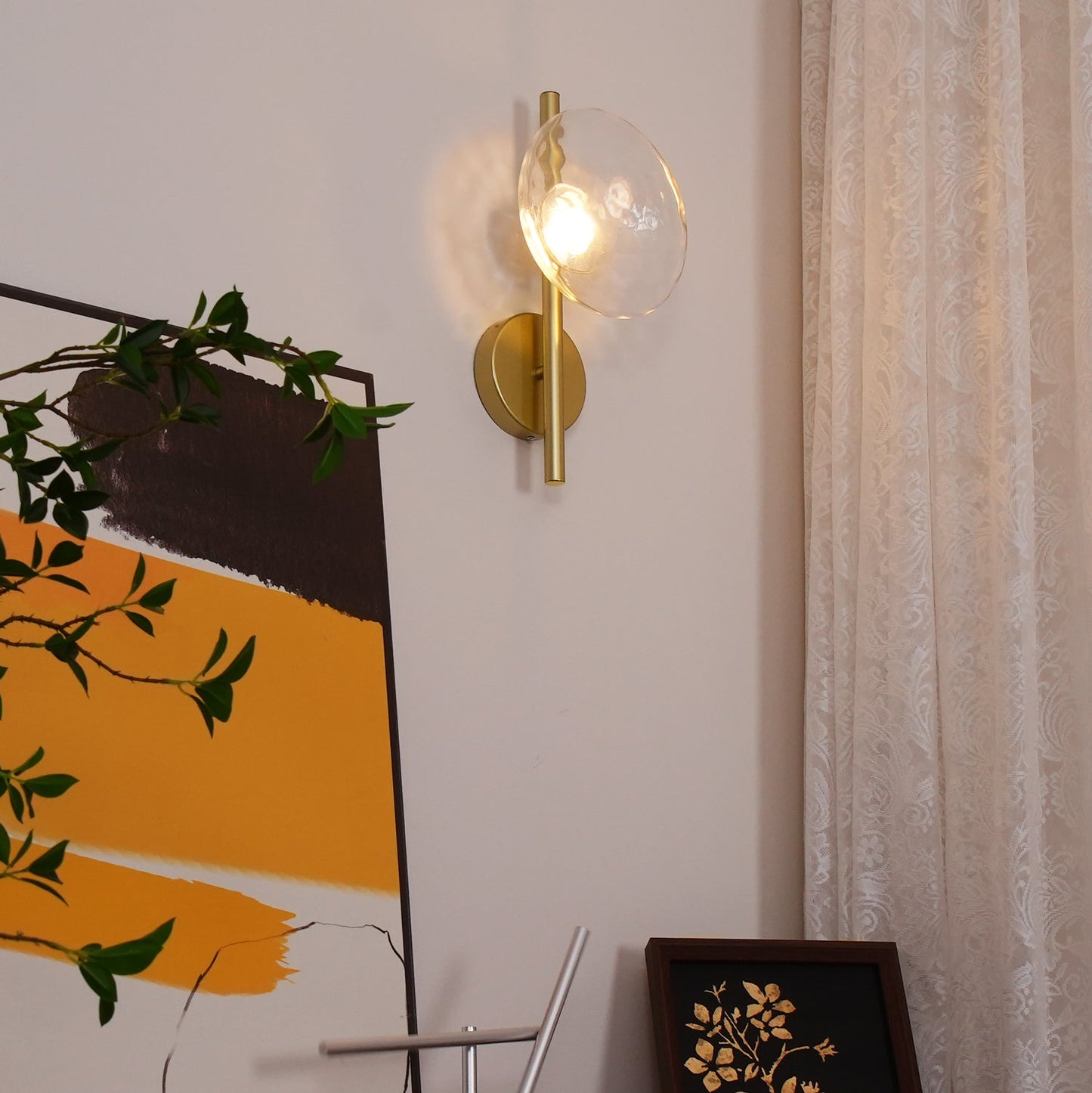Nordycka falista szklana kinkiet LED Nowoczesna lampa ścienna do wnętrz