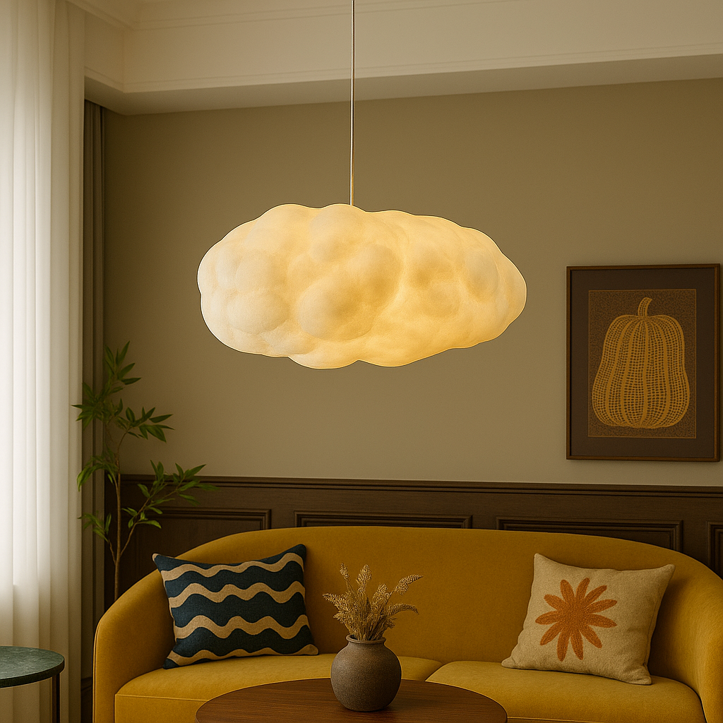 Subtelna nowoczesna lampa wisząca LED chmura