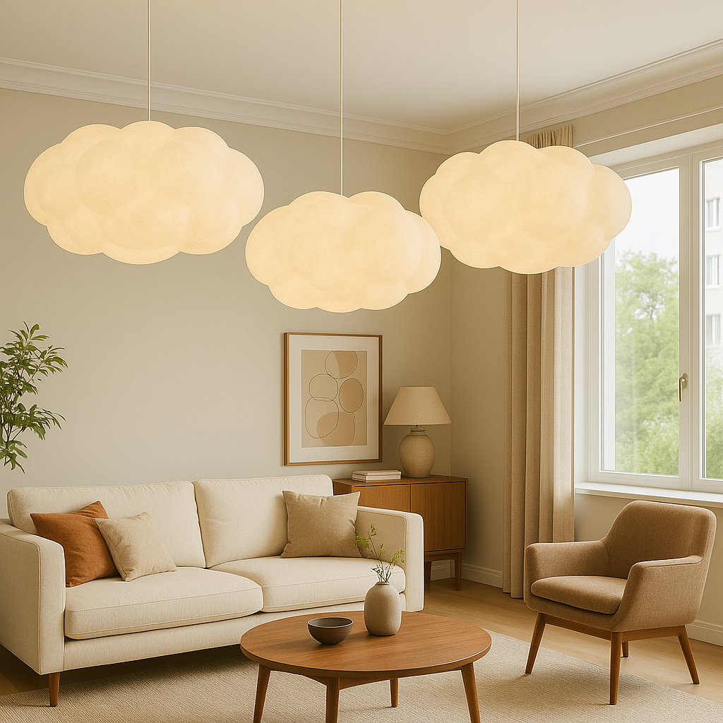Subtelna nowoczesna lampa wisząca LED chmura