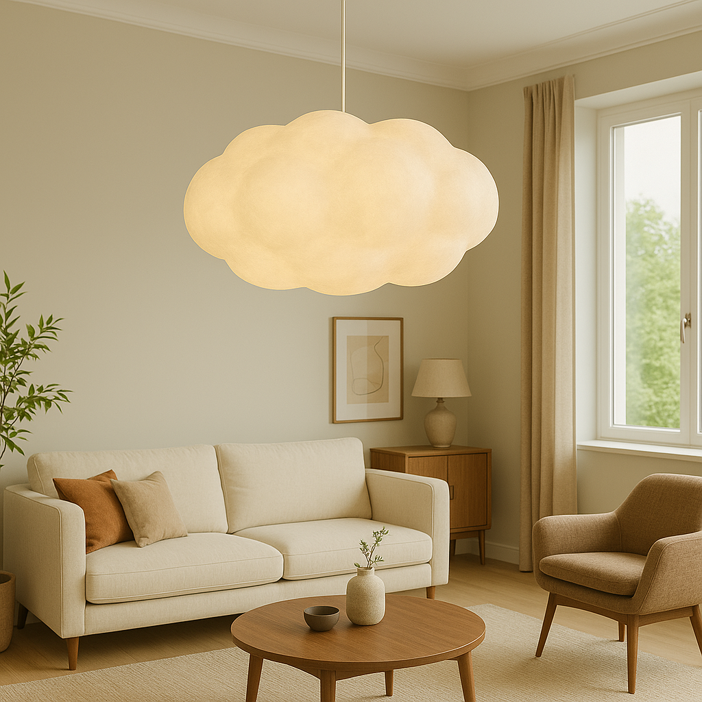 Subtelna nowoczesna lampa wisząca LED chmura