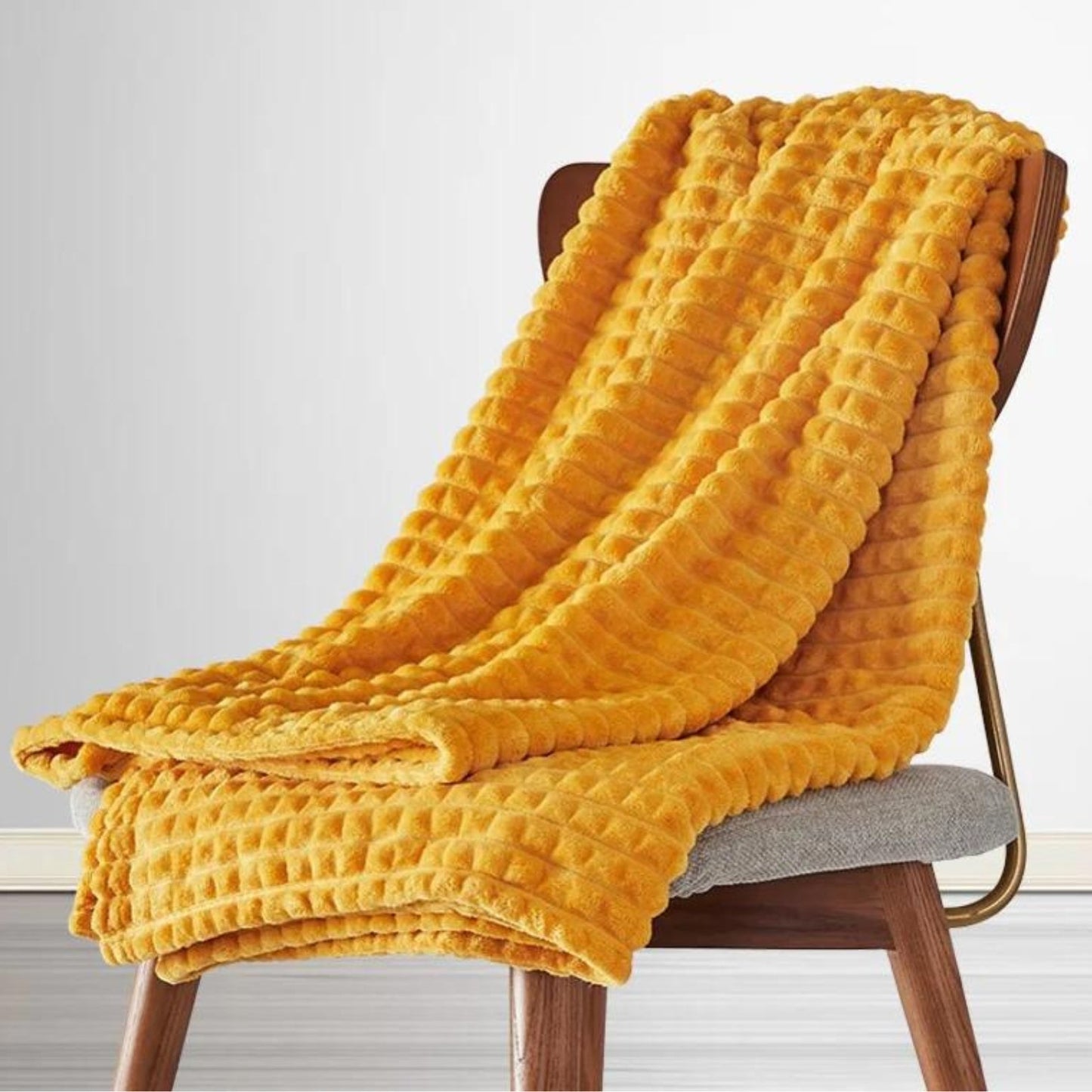 Luxurious warm cozy fluffy blanket for sofa and bedroom