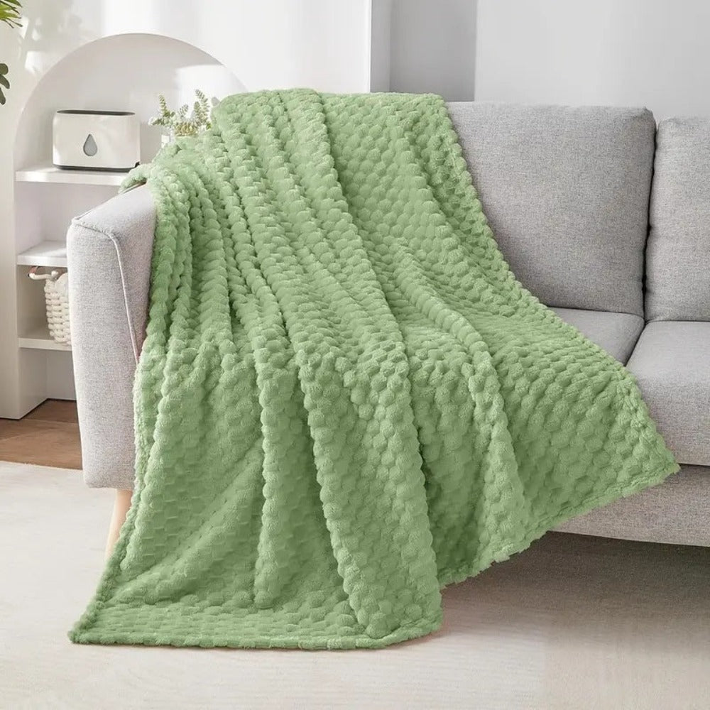 Luxurious warm cozy fluffy blanket for sofa and bedroom