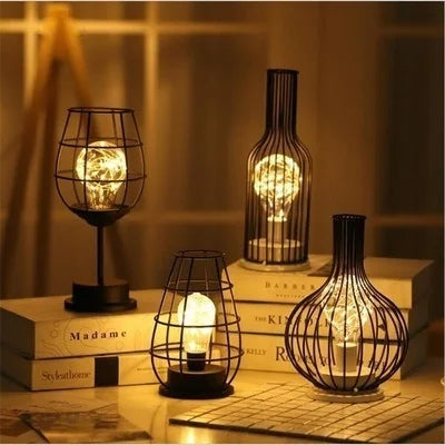 Lampa stołowa w stylu vintage z wydrążonym korpusem – nastrojowe oświetlenie w stylu retro