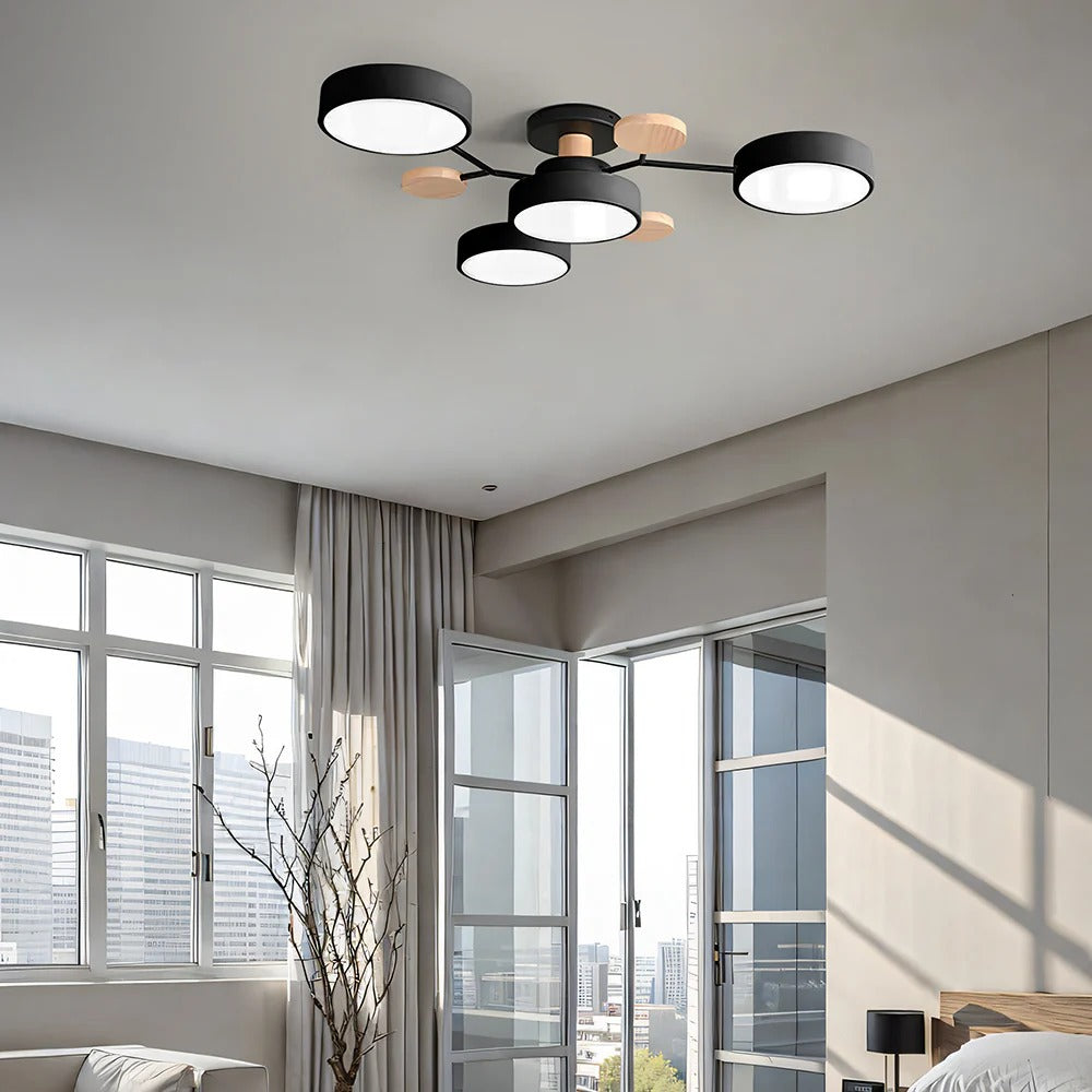 Okrągła geometryczna lampa sufitowa LED do nowoczesnych wnętrz