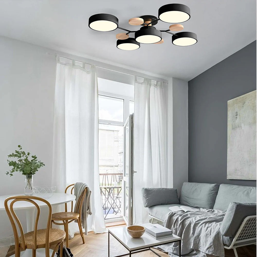 Okrągła geometryczna lampa sufitowa LED do nowoczesnych wnętrz