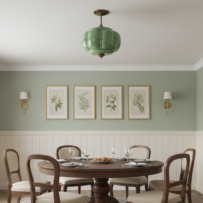 Lampa sufitowa z rzeźbionego szkła w stylu vintage