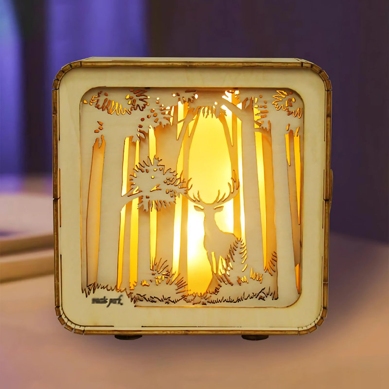 Drewniana lampa dekoracyjna DIY 3D – kreatywna aranżacja światła