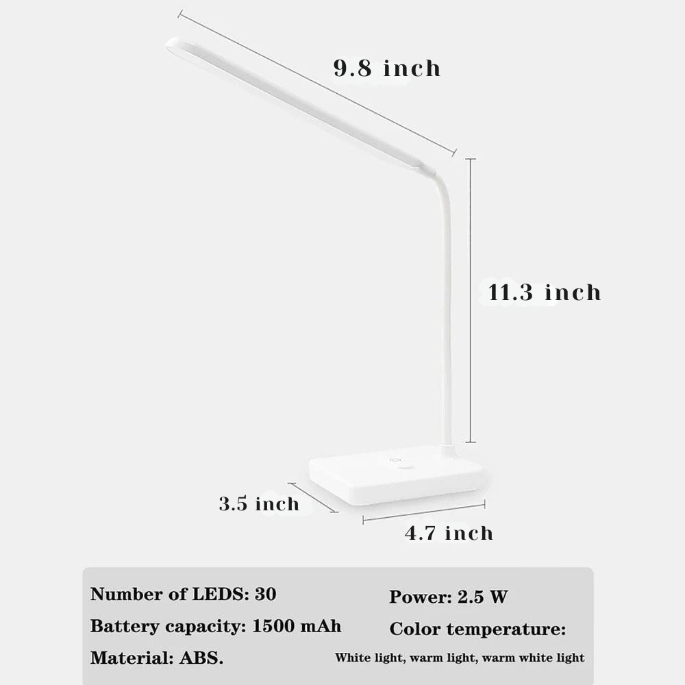 Kompaktowa lampka biurkowa ładowana USB z elastycznym ramieniem LED