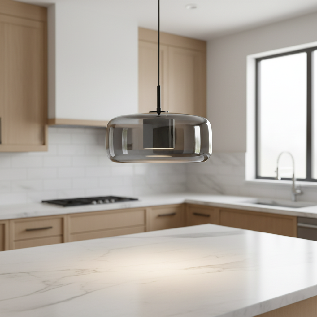 Lampa wisząca w stylu mid-century z trzema kloszami i regulowanymi przewodami