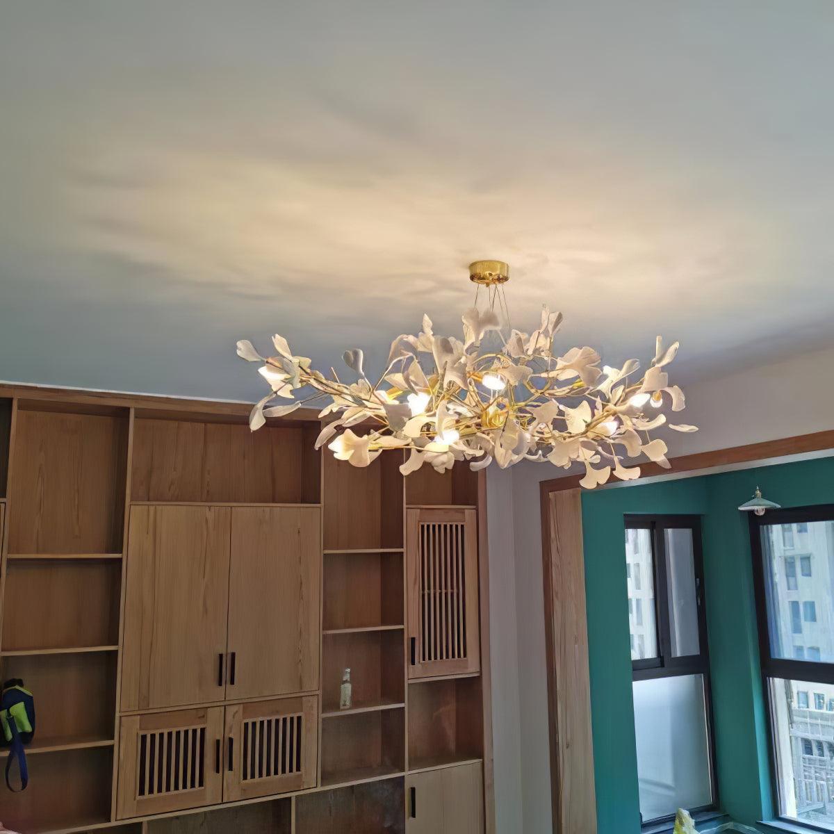 Nowoczesna wisząca lampa ścienna w kształcie liścia
